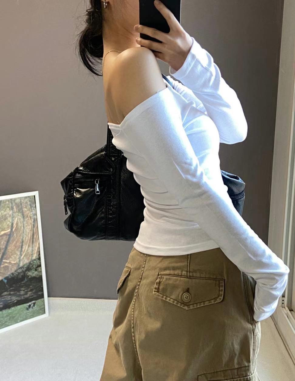 BUSTLING東大門代購女裝新品時尚休閑熱賣25春夏真品長袖T恤BUSTLING長袖T恤