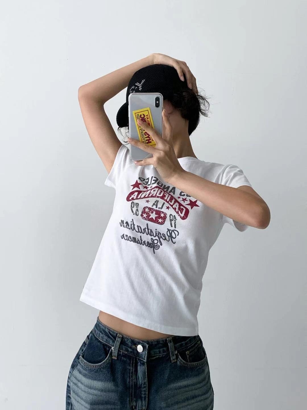 BUSTLING東大門代購女裝新款真品25春夏人氣時尚休閑T恤復古BUSTLINGT恤