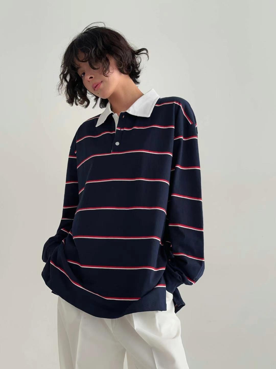 BUSTLING韓國代購女士新品25春夏休閑時尚熱賣真品職業長袖T恤BUSTLING長袖T恤