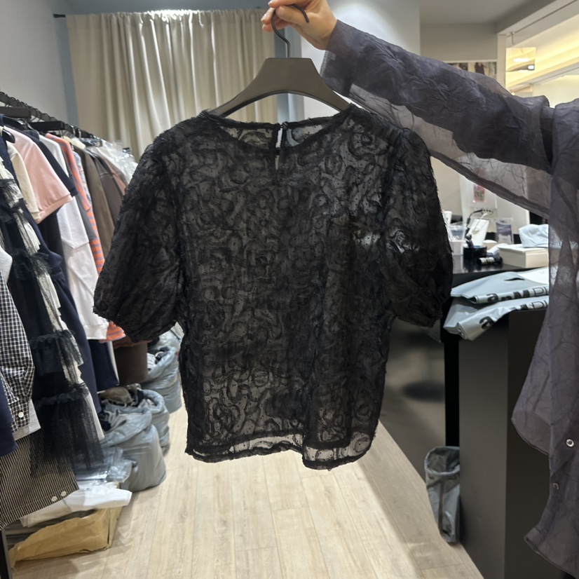 SOFTNESS韓國直郵女裝新品時尚職業25春夏真品休閑襯衫蕾絲衫Softness/Cosmic襯衫/蕾絲衫
