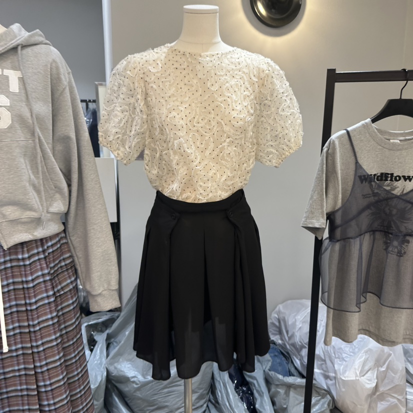 SOFTNESS韓國直郵女裝新品時尚職業25春夏真品休閑襯衫蕾絲衫Softness/Cosmic襯衫/蕾絲衫