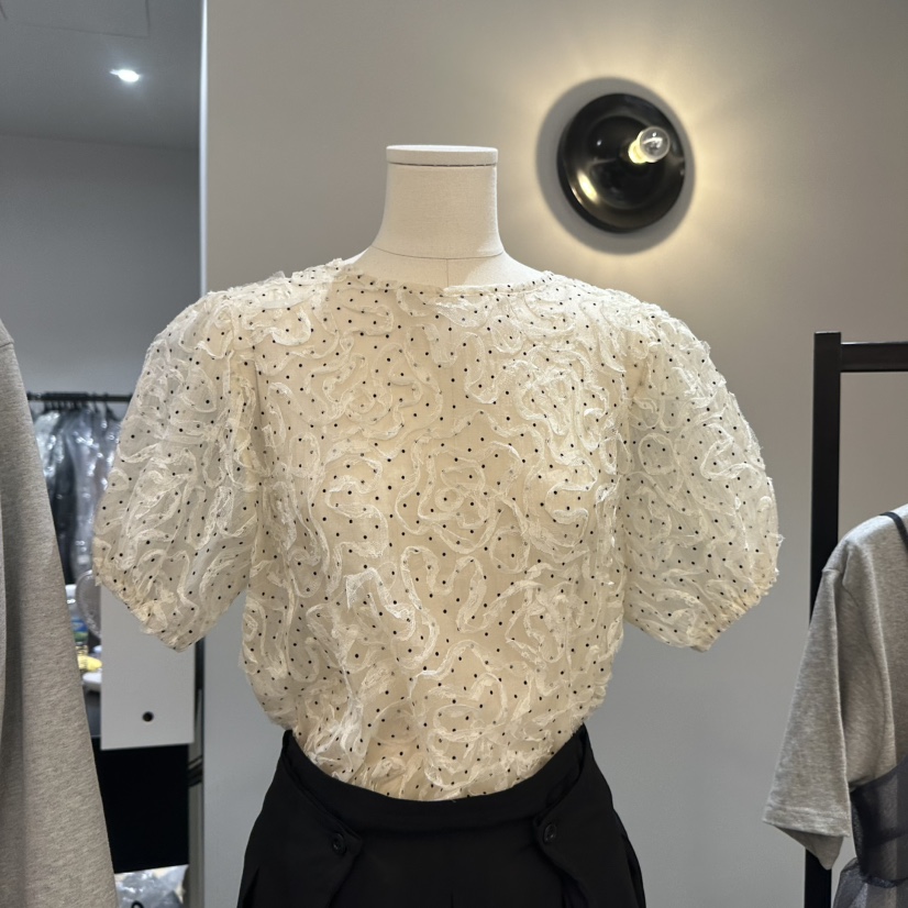 SOFTNESS韓國直郵女裝新品時尚職業25春夏真品休閑襯衫蕾絲衫Softness/Cosmic襯衫/蕾絲衫圖色1