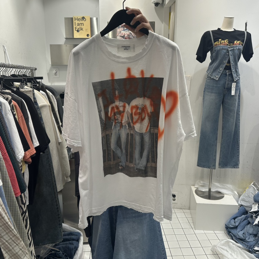 THE WEEKND韓國直郵女士新品人氣職業真品休閑25春夏推薦T恤CLODET恤圖色1