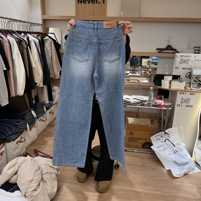 NEVER.1東大門直郵女士新品真品時尚職業人氣推薦休閑牛仔褲NEVER.1牛仔褲