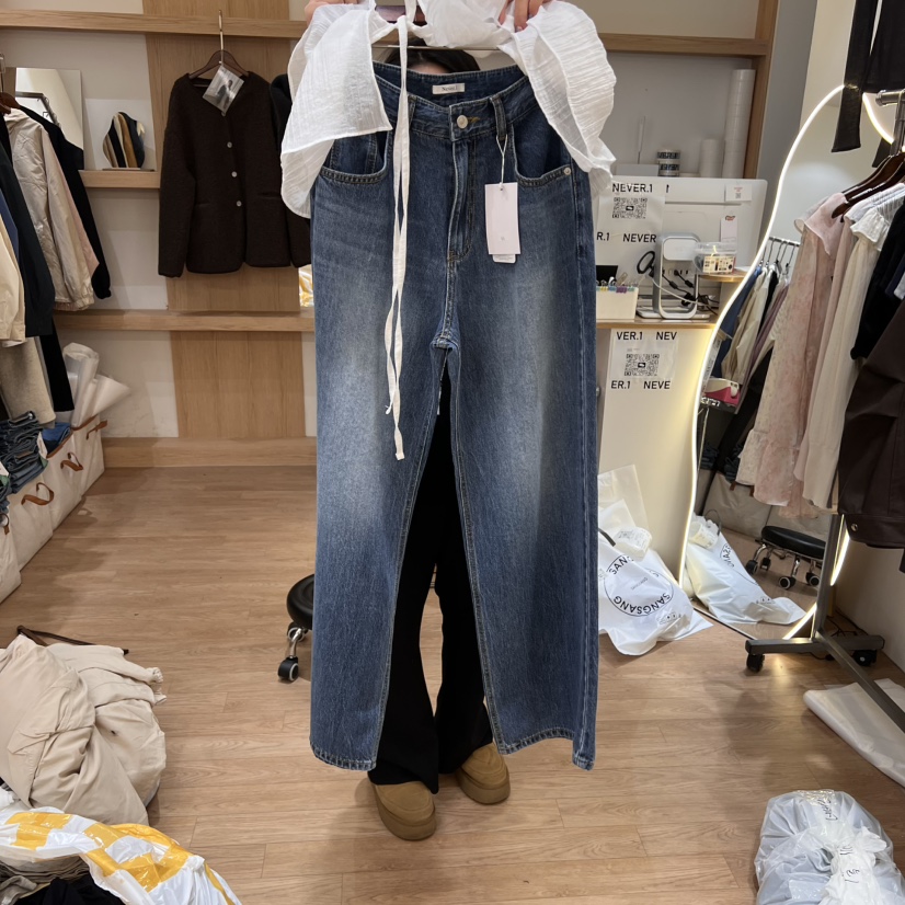 NEVER.1東大門直郵女士新品真品時尚職業人氣推薦休閑牛仔褲NEVER.1牛仔褲圖色2