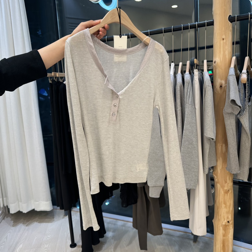 COPINER韓國代購女裝新品25春夏時尚人氣熱賣休閑職業長袖T恤COPINER長袖T恤圖色1