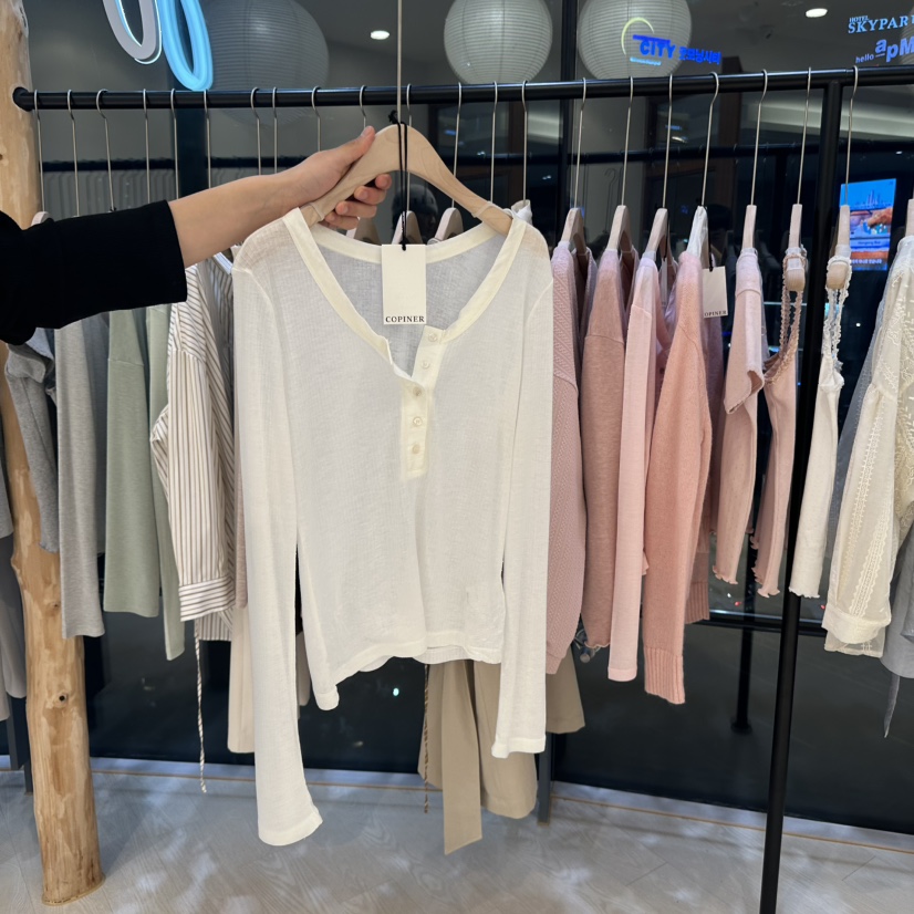 COPINER韓國代購女裝新品25春夏時尚人氣熱賣休閑職業長袖T恤COPINER長袖T恤圖色4