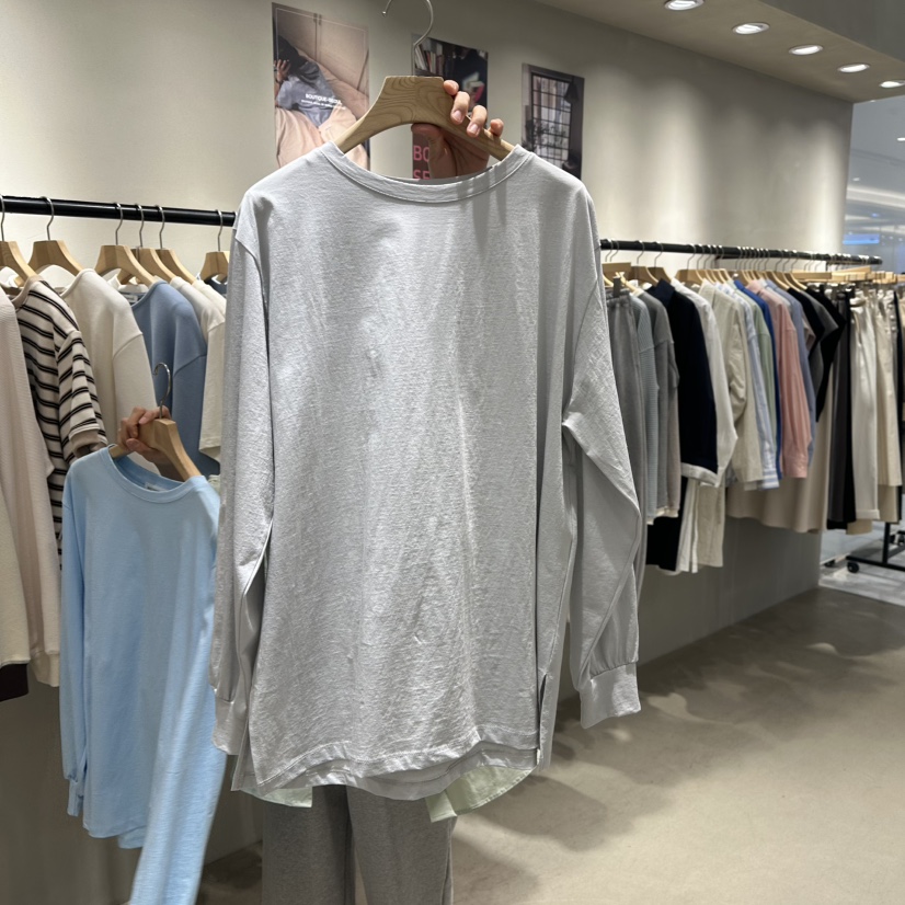 BOUTIQUE SEOUL-P韓國代購女士新品休閑人氣25春夏長袖T恤But ton/BOUTIQUE SEOUL長袖T恤圖色3