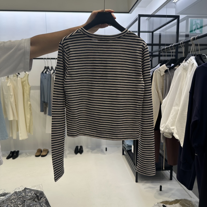 OSOO韓國代購女裝新品時尚休閑人氣職業25春夏真品熱賣長袖T恤OSOO長袖T恤