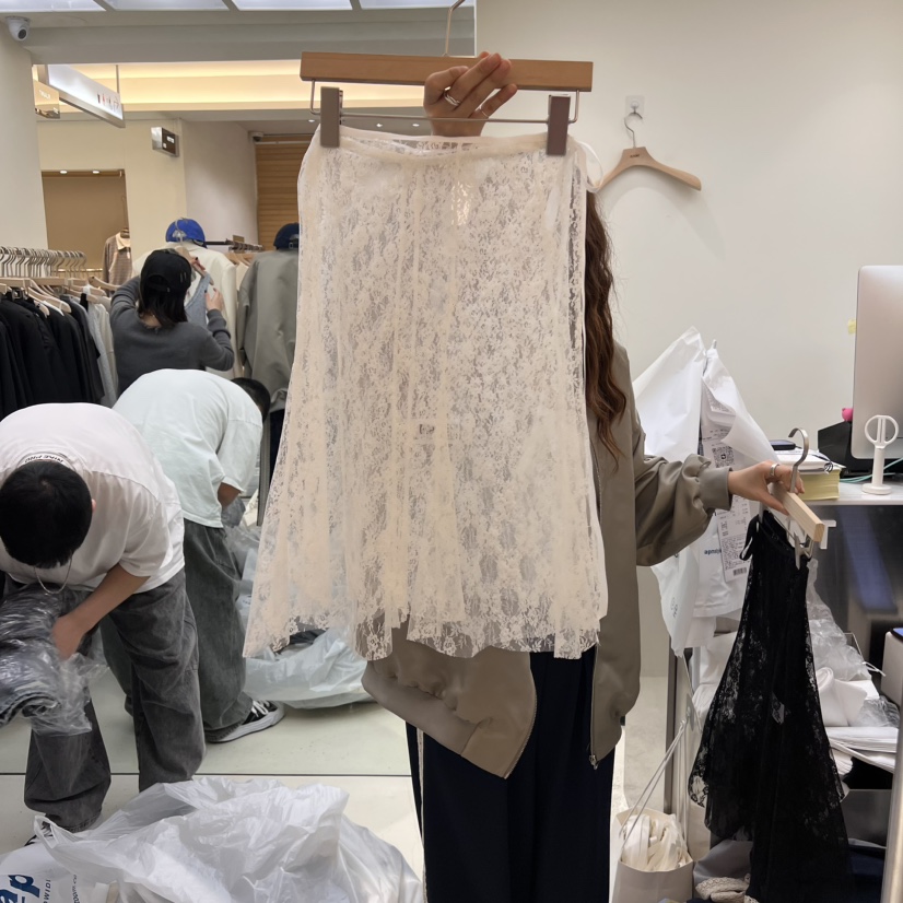 FLAUNT東大門代購女裝新款25春夏真品半身裙中短裙喇叭蕾絲FLAUNT半身裙/中短裙