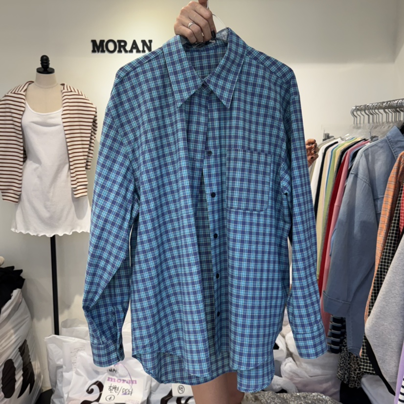 MORAN東大門代購女裝新品職業推薦人氣熱賣25春夏襯衫蕾絲衫格紋MORAN/MOSCO襯衫/蕾絲衫圖色2