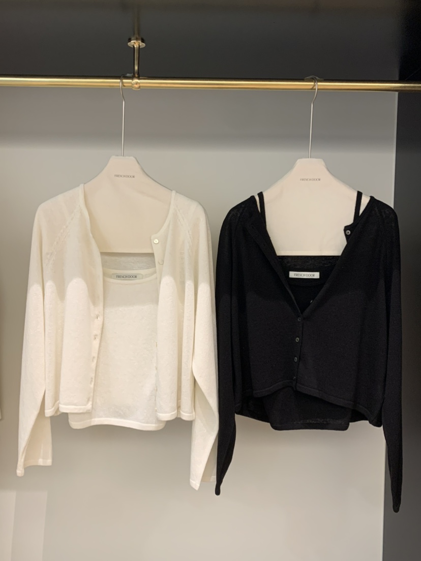 FRENCH DOOR東大門實拍女裝新品真品套裝兩件套套裝亞麻開衫FRENCH DOOR套裝