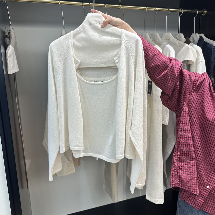 FRENCH DOOR東大門實拍女裝新品真品套裝兩件套套裝亞麻開衫FRENCH DOOR套裝