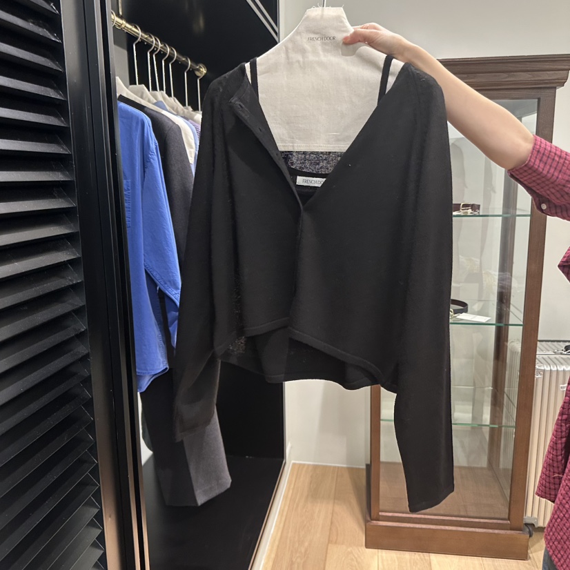 FRENCH DOOR東大門實拍女裝新品真品套裝兩件套套裝亞麻開衫FRENCH DOOR套裝圖色2