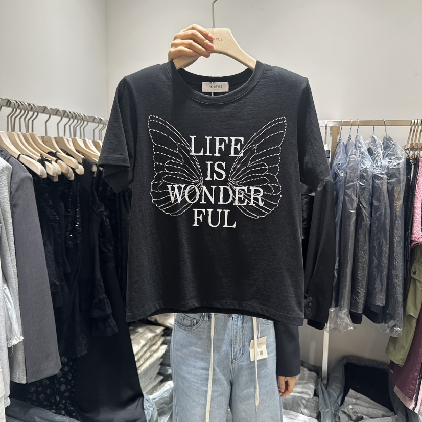 RE STYLE-Q韓國代購女士新款真品職業25春夏人氣休閑時尚T恤RE STYLET恤圖色1