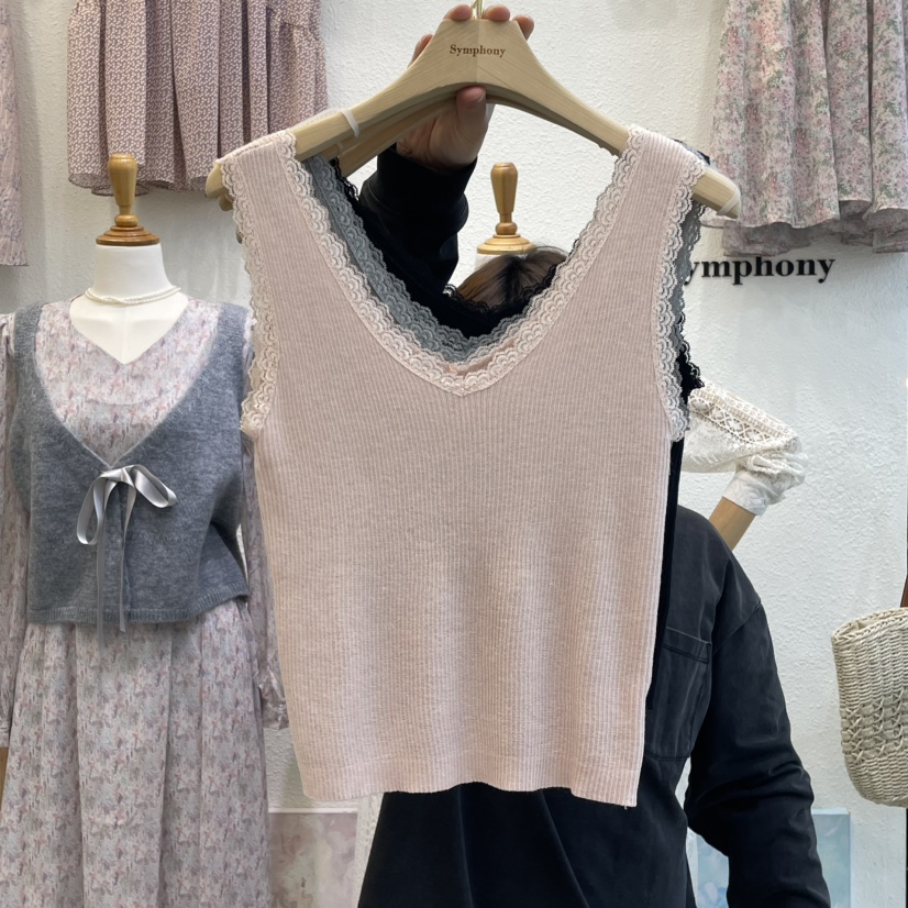 SYMPHONY東大門代購女士新品推薦真品休閑時尚吊帶背心蕾絲SYMPHONY吊帶/背心圖色2