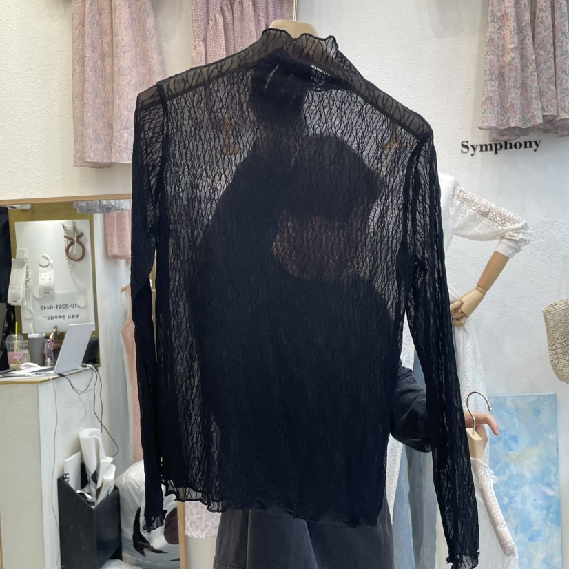 SYMPHONY東大門直郵女士新款25春夏休閑熱賣襯衫蕾絲衫透視SYMPHONY襯衫/蕾絲衫