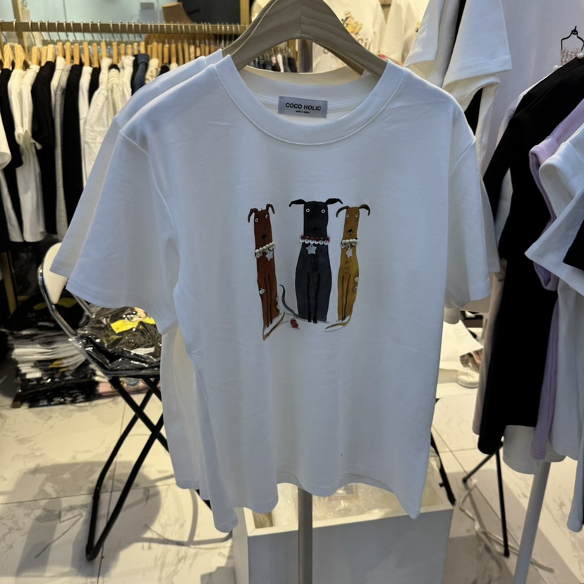 COCO HOLIC東大門代購女士新品人氣時尚推薦熱賣休閑25春夏T恤COCO HOLICT恤圖色2