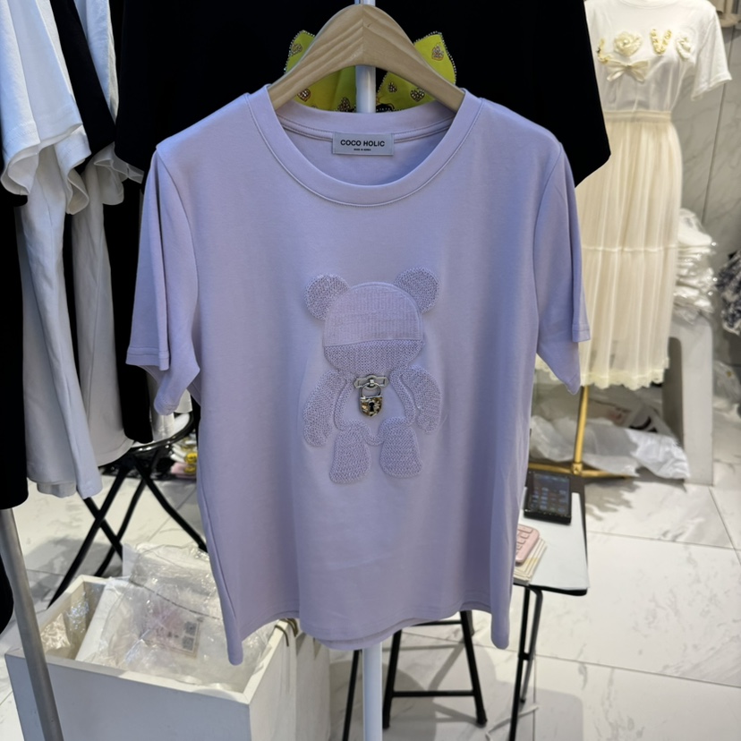 COCO HOLIC韓國代購女士新品休閑時尚真品熱賣推薦25春夏T恤COCO HOLICT恤圖色3