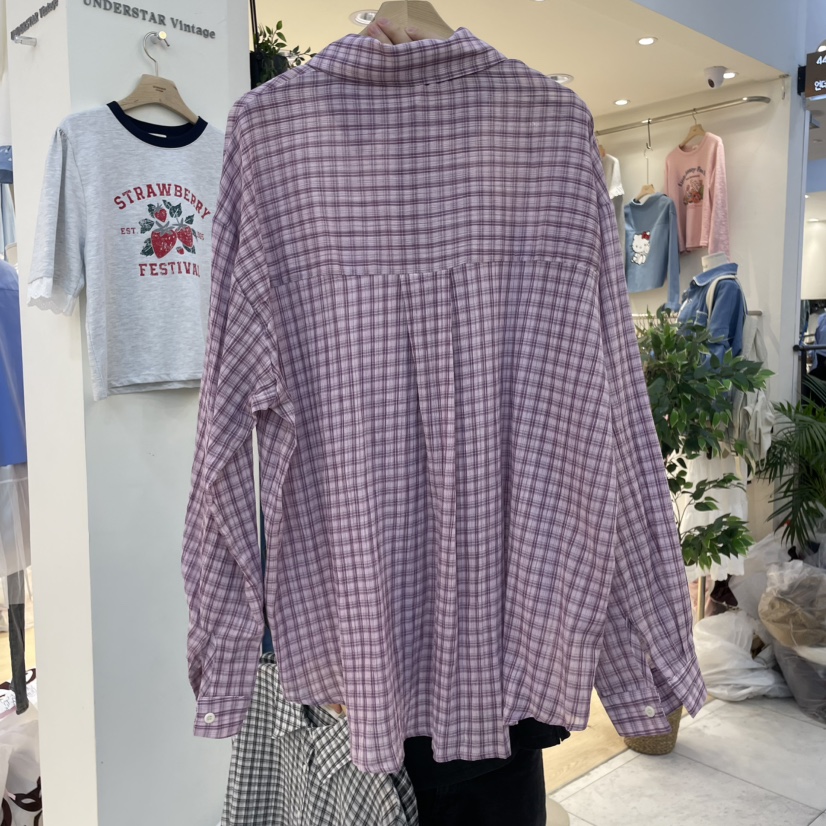 SYMPHONY東大門代購女士新品職業真品25春夏襯衫蕾絲衫格紋SYMPHONY襯衫/蕾絲衫