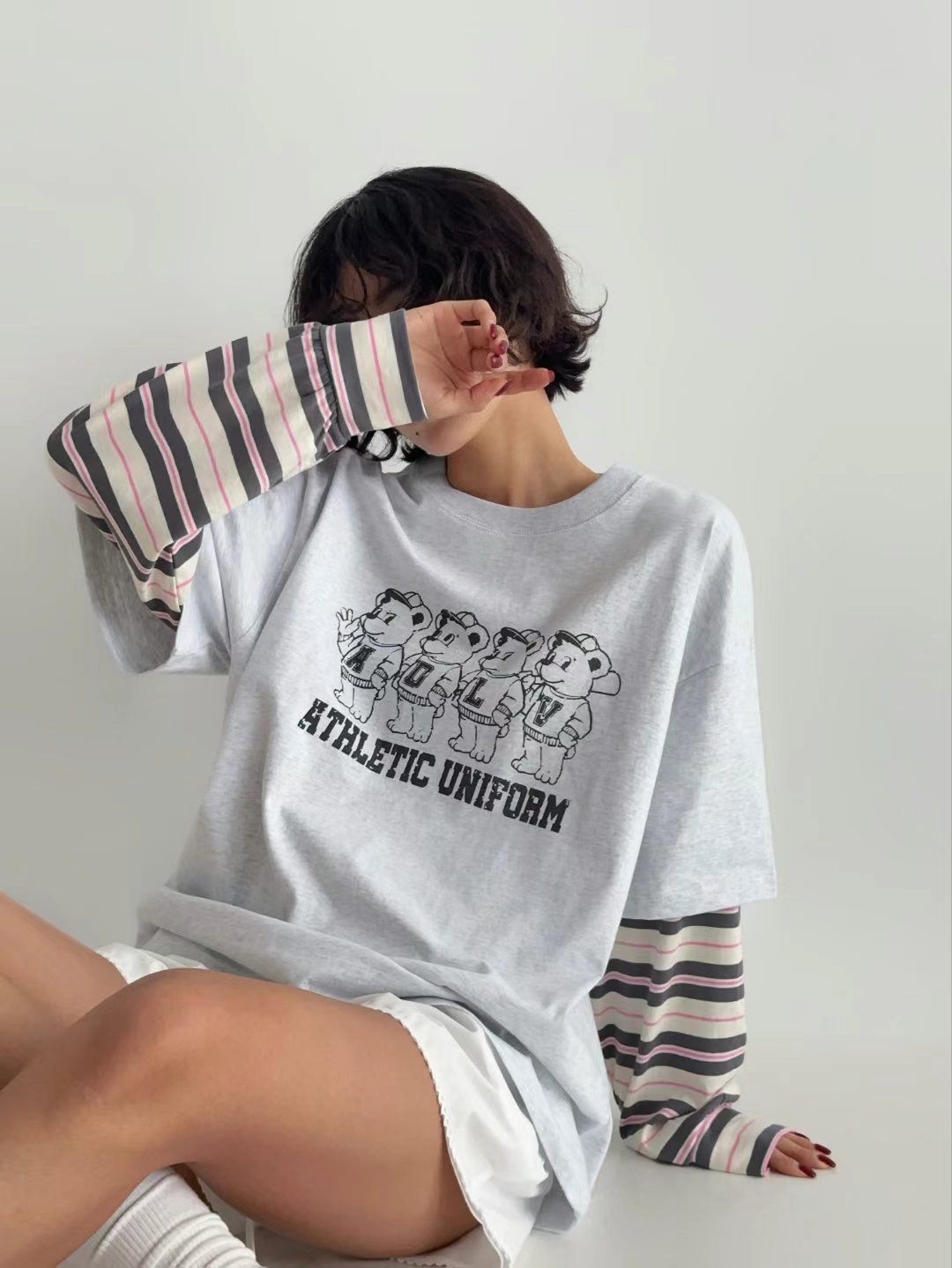 COOL CAT東大門實拍女士新品真品時尚職業推薦25春夏長袖T恤COOL CAT長袖T恤