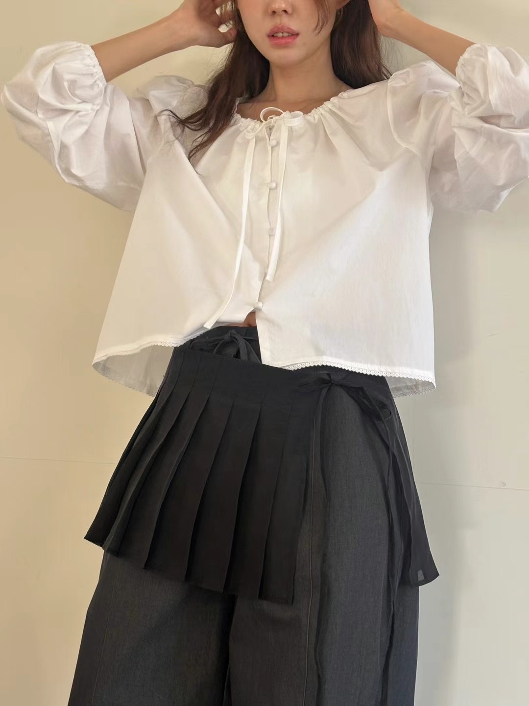POETE-OT東大門直郵女裝新品熱賣推薦真品25春夏襯衫蕾絲衫POETE襯衫/蕾絲衫
