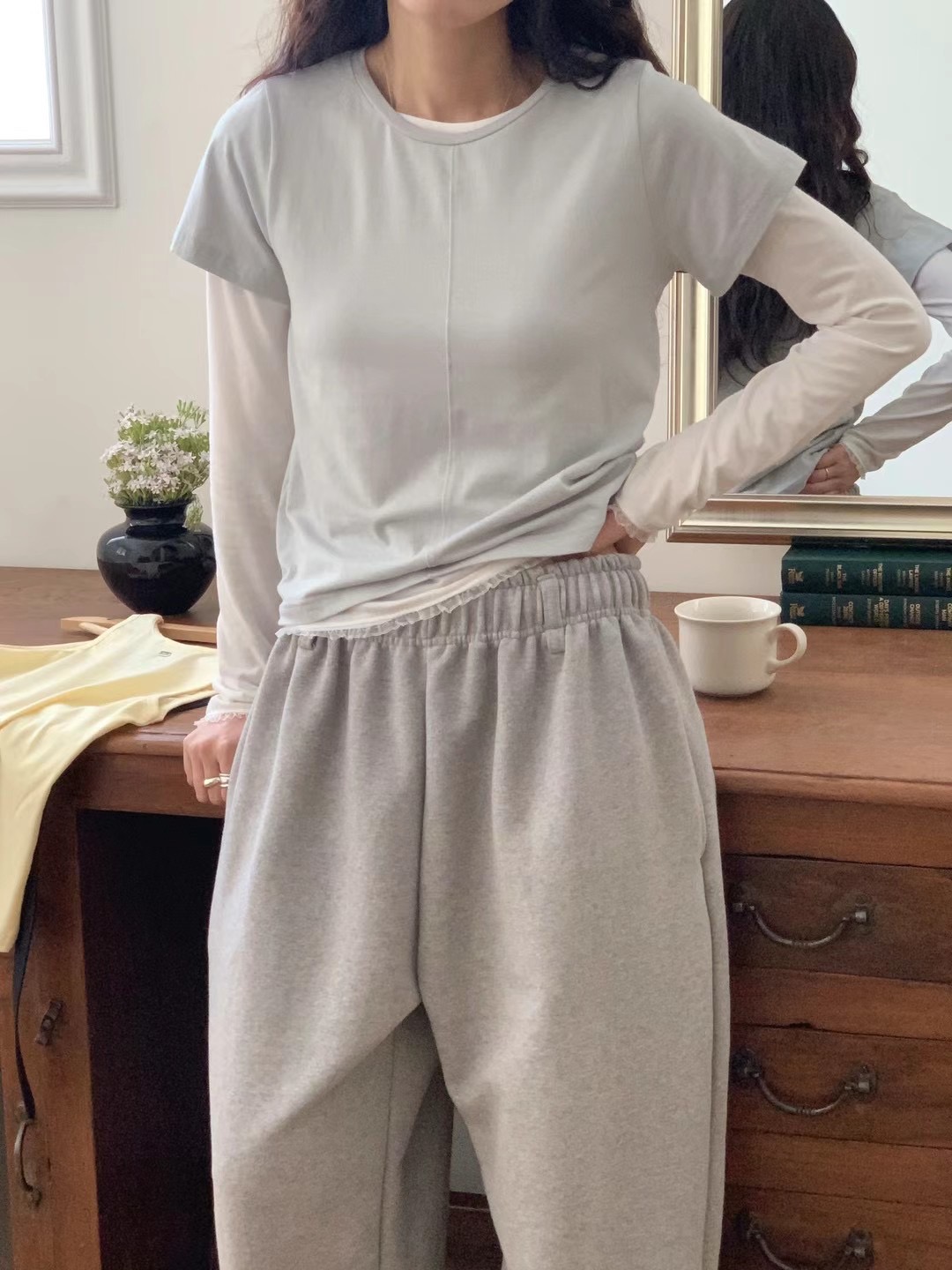 POETE-OT韓國代購女士新款真品25春夏休閑推薦人氣長袖T恤POETE長袖T恤
