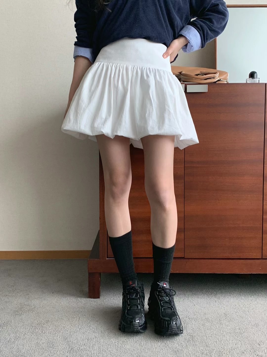 POETE-OT東大門實拍女裝新品職業推薦休閑人氣真品短裙南瓜裙POETE短裙