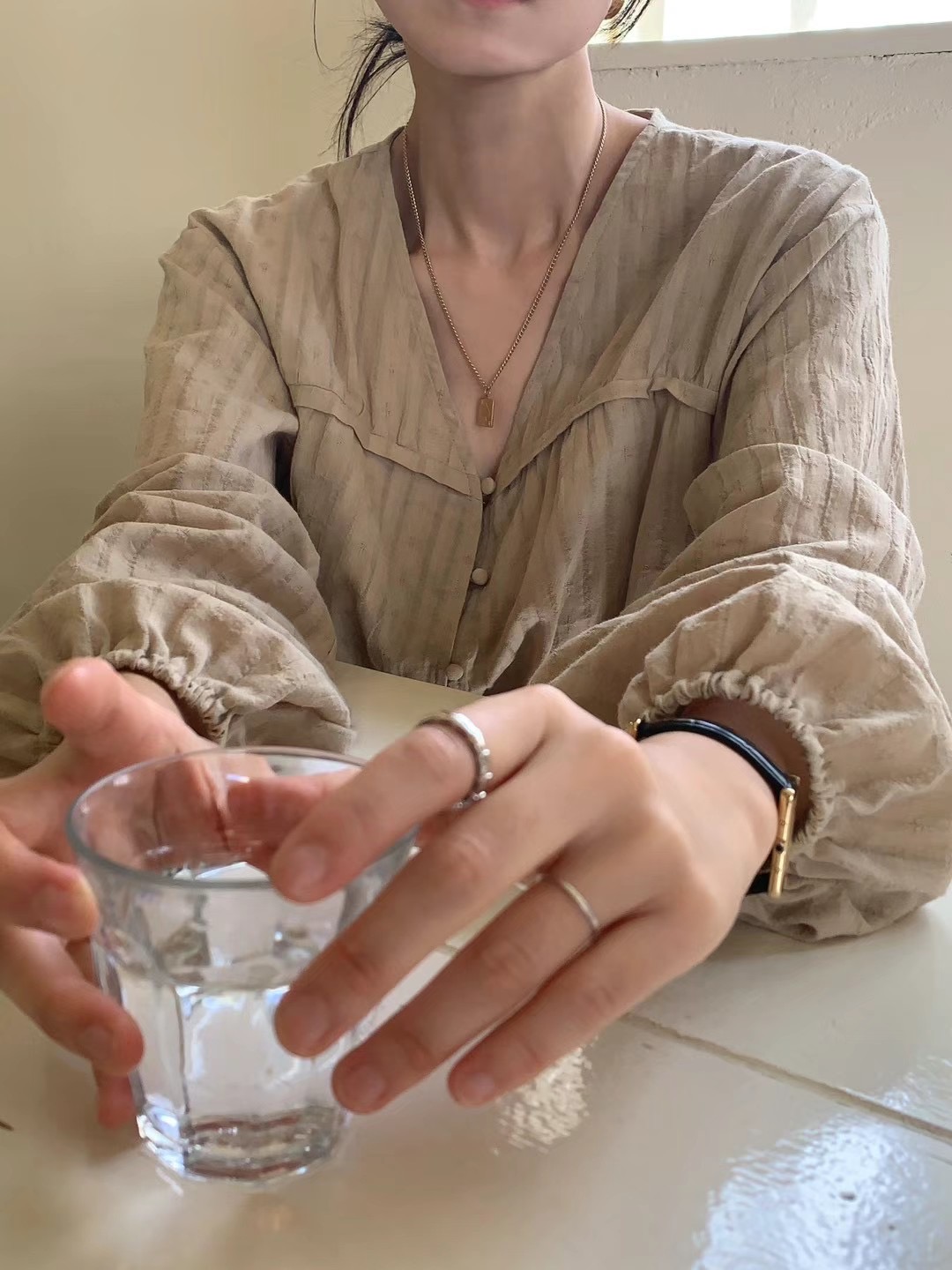 POETE-OT東大門直郵女裝新款熱賣人氣推薦休閑職業襯衫蕾絲衫POETE襯衫/蕾絲衫