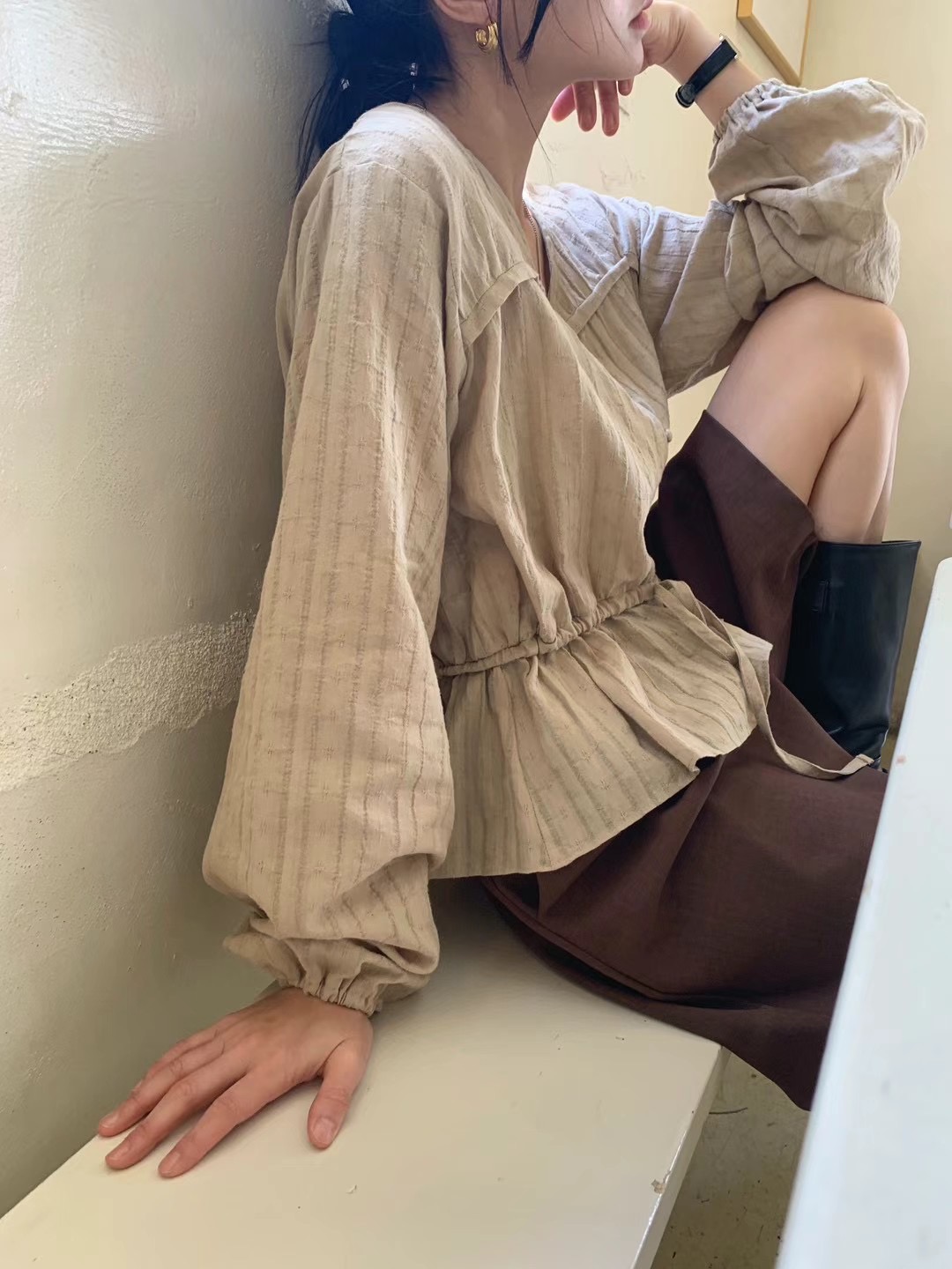 POETE-OT東大門直郵女裝新款熱賣人氣推薦休閑職業襯衫蕾絲衫POETE襯衫/蕾絲衫