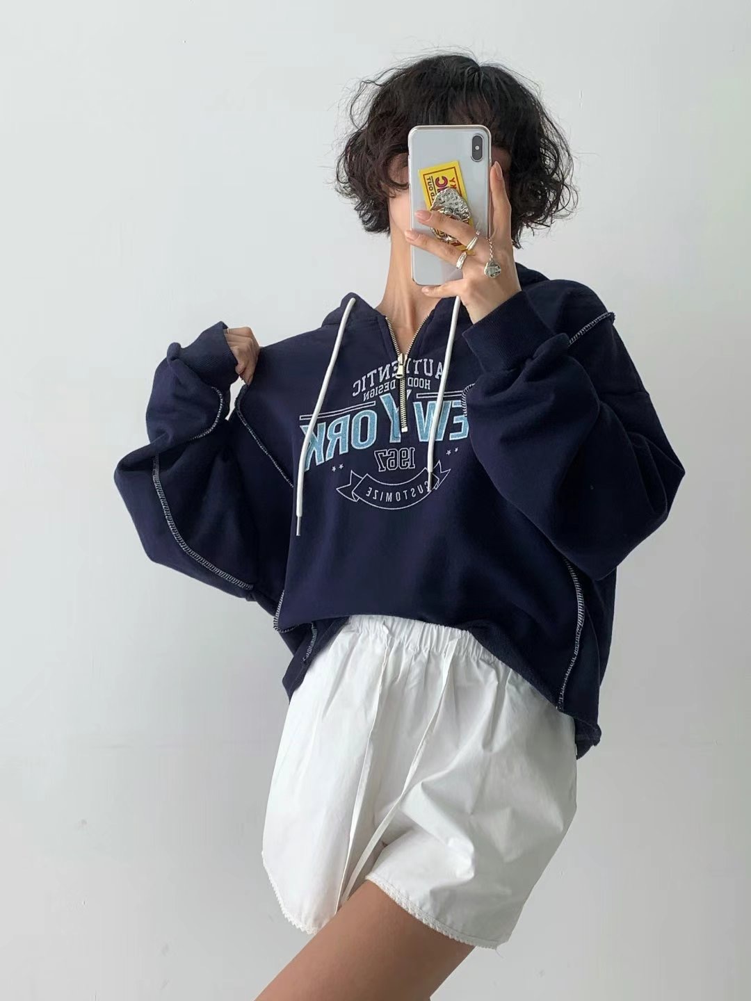 COOL CAT韓國直郵㊣女裝新款人氣職業休閑時尚衛衣拉鏈連帽COOL CAT衛衣