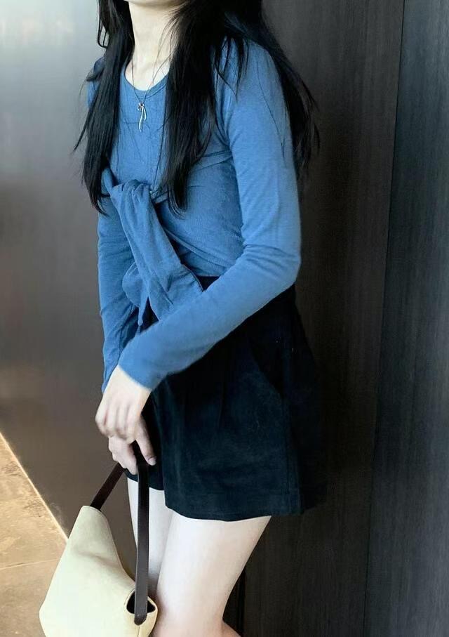 POETE-OT韓國直郵㊣女裝新款25春夏推薦長袖T恤安哥拉蝴蝶結POETE長袖T恤