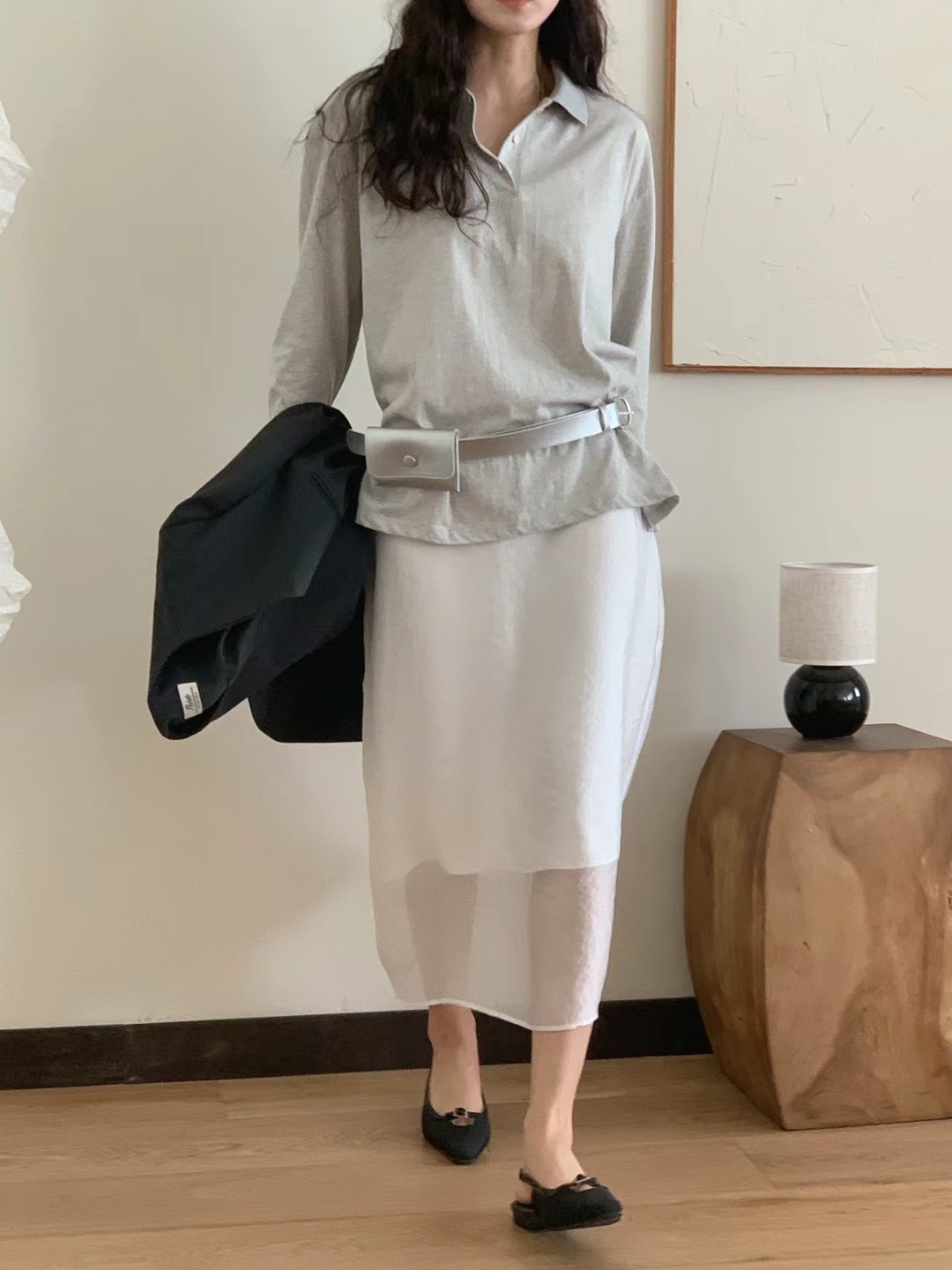 POETE-OT韓國直郵㊣東大門實拍女裝新款推薦時尚休閑長袖T恤POETE長袖T恤