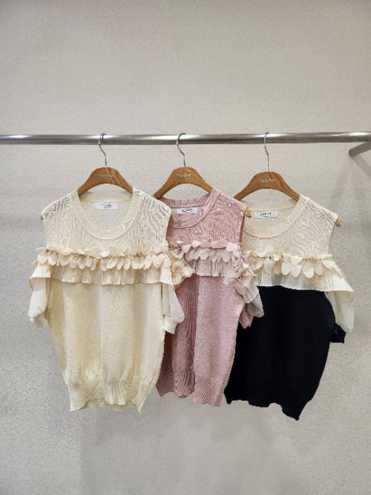 FEMME韓國㊣直郵東大門代購女裝新款職業休閑時尚襯衫蕾絲衫FEMME襯衫/蕾絲衫
