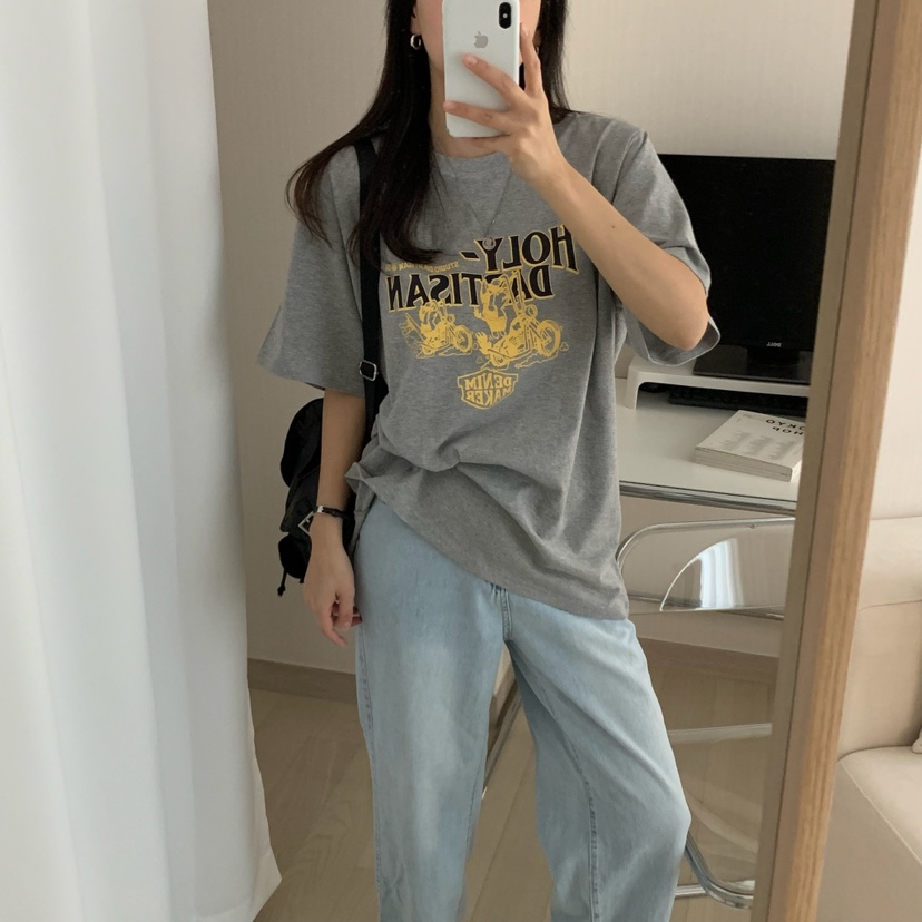 HELLO JINI韓國直郵㊣東大門實拍女裝新款人氣25春夏休閑T恤HELLO JINIT恤