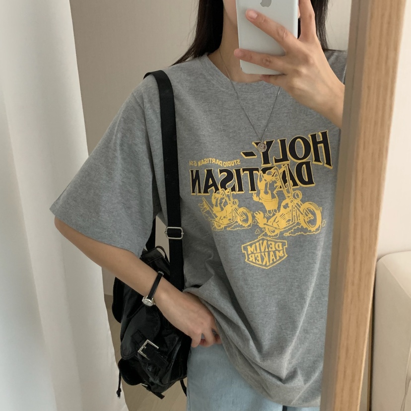 HELLO JINI韓國直郵㊣東大門實拍女裝新款人氣25春夏休閑T恤HELLO JINIT恤