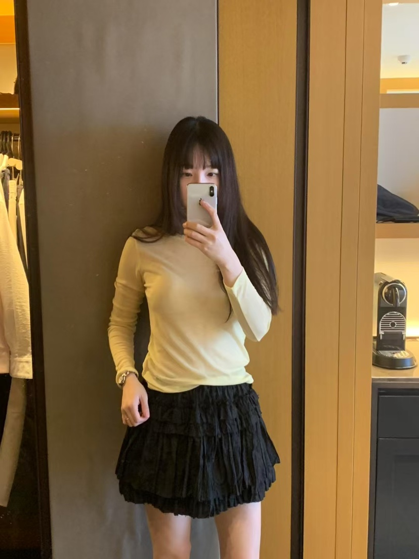 TAF韓國直郵㊣女裝新品職業休閑人氣時尚25春夏長袖T恤天絲TAF長袖T恤