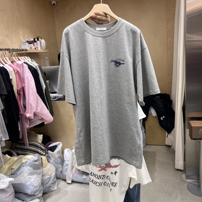 PLEASURE韓國直郵㊣東大門實拍女裝新款25春夏時尚休閑職業T恤PLEASURET恤圖色2