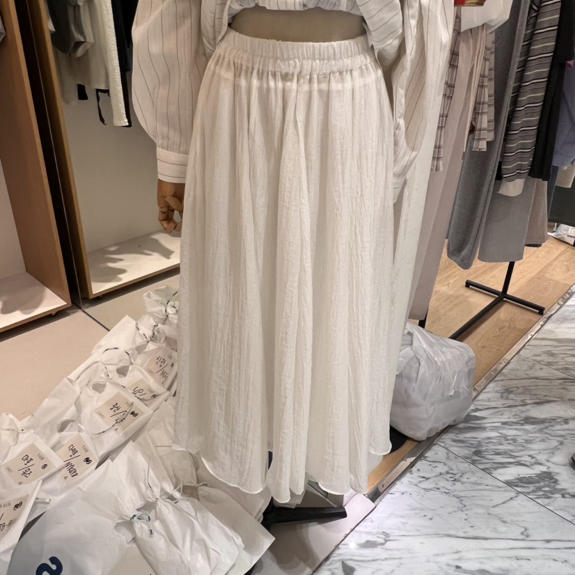 ALOT韓國直郵㊣女裝新款職業人氣25春夏半身裙中短裙荷葉邊A LOT半身裙/中短裙