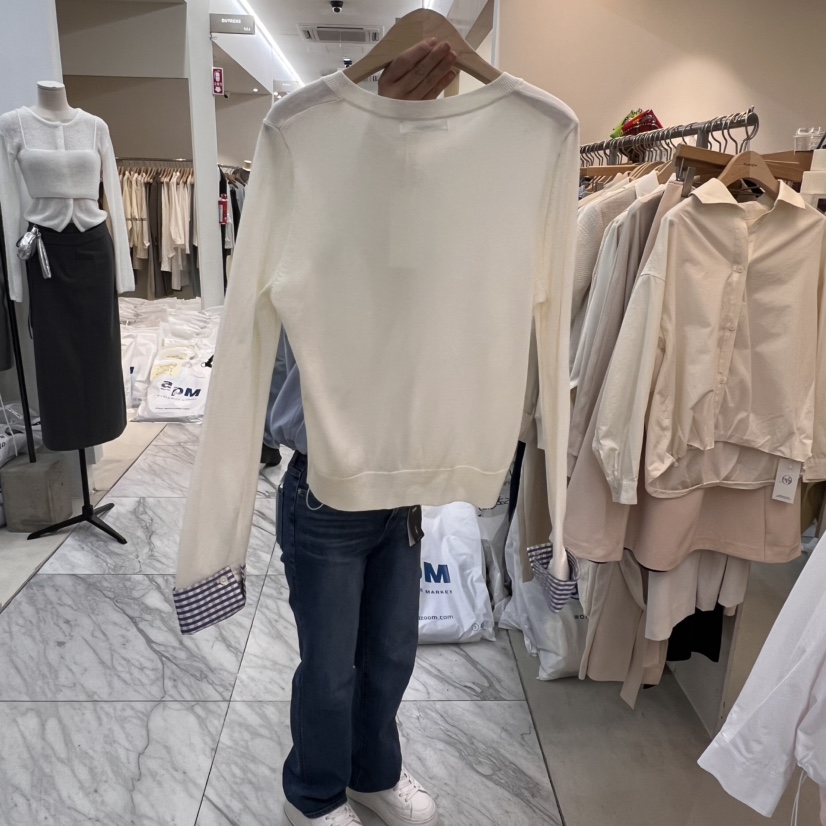 AFTERGLOW韓國㊣直郵東大門代購女裝新品職業針織衫格紋開衫AFTERGLOW針織衫