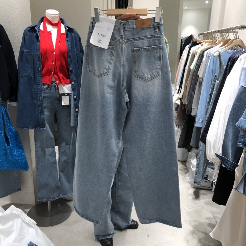 SSEMIENNE韓國㊣直郵東大門代購女裝新款人氣推薦時尚牛仔褲SSEMIENNE牛仔褲