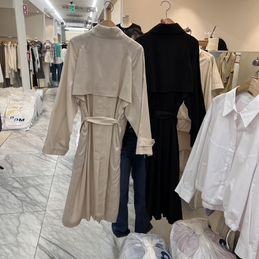 AFTERGLOW直郵韓國代購㊣女裝新品時尚推薦人氣長款風衣含腰帶AFTERGLOW長款風衣