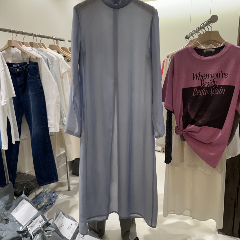 AVECNOUS韓國㊣直郵東大門代購女裝新款熱賣25春夏連衣裙高領AVECNOUS連衣裙