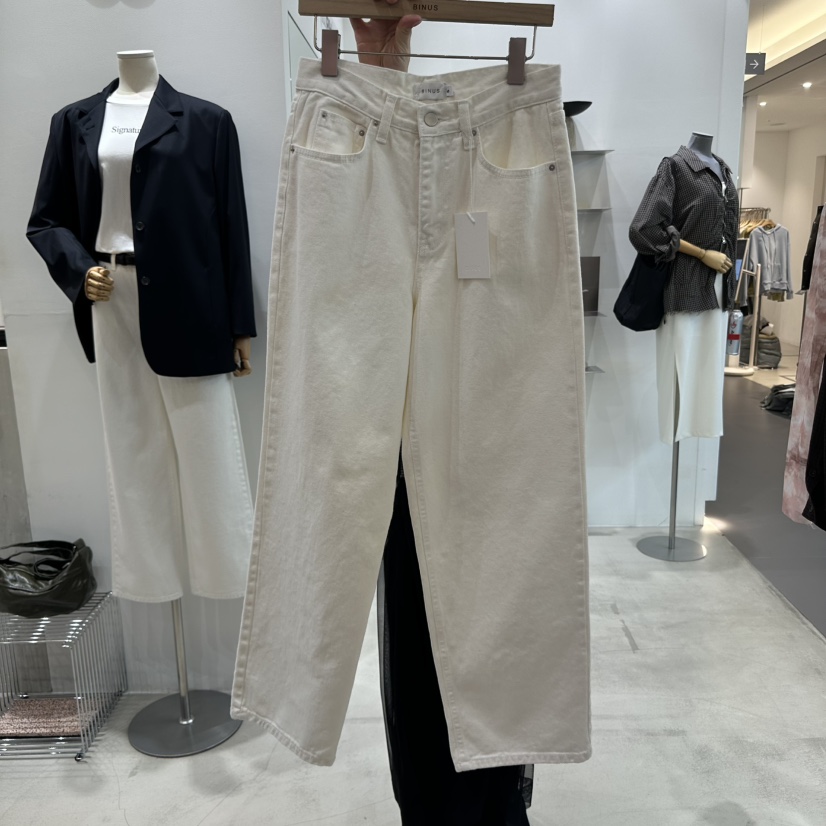 BINUS直郵韓國代購㊣女裝新款人氣25春夏推薦熱賣休閑褲奶油色BINUS休閑褲