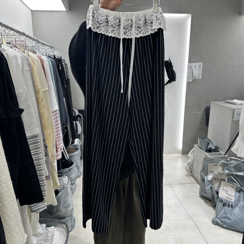 ANDE韓國㊣直郵東大門代購女裝新品推薦休閑時尚休閑褲蕾絲ANDE休閑褲