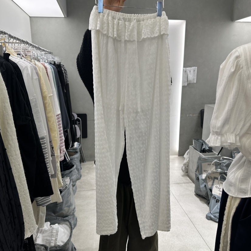ANDE韓國㊣直郵東大門代購女裝新品推薦休閑時尚休閑褲蕾絲ANDE休閑褲圖色2
