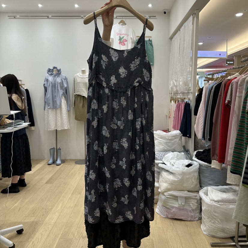 FURE直郵韓國代購㊣女裝新品25春夏職業休閑時尚連衣裙格紋Remaking/URBANSTORY連衣裙