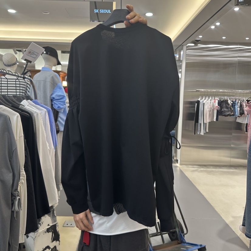 5K直郵韓國代購㊣女裝新品25春夏時尚人氣職業休閑熱賣長袖T恤5K長袖T恤