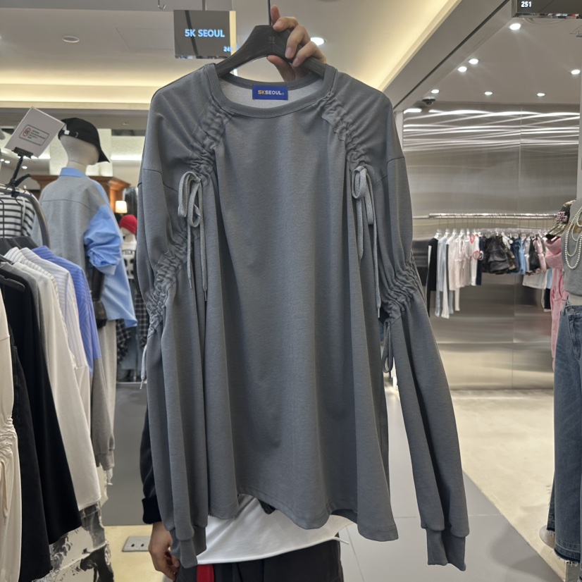 5K直郵韓國代購㊣女裝新品25春夏時尚人氣職業休閑熱賣長袖T恤5K長袖T恤圖色3