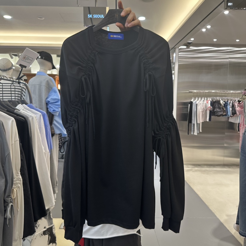 5K直郵韓國代購㊣女裝新品25春夏時尚人氣職業休閑熱賣長袖T恤5K長袖T恤圖色4